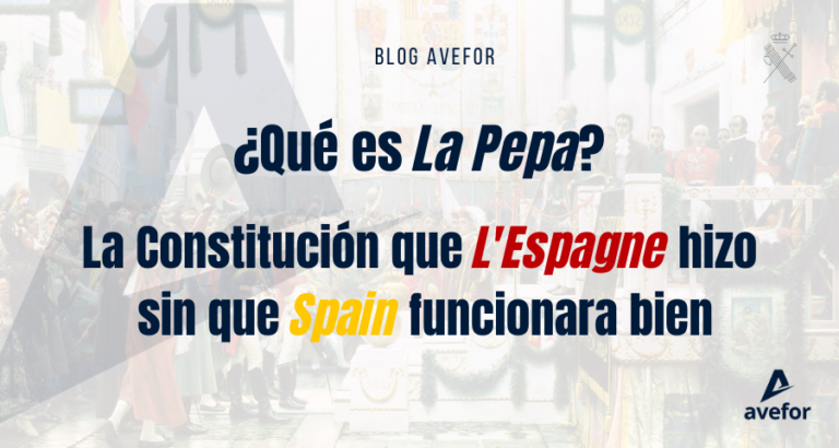 Fotomontaje que ilustra el post en el blog de AVEFOR titulado Qué es La Pepa La Constitución que LEspagne hizo sin que Spain funcionara bien