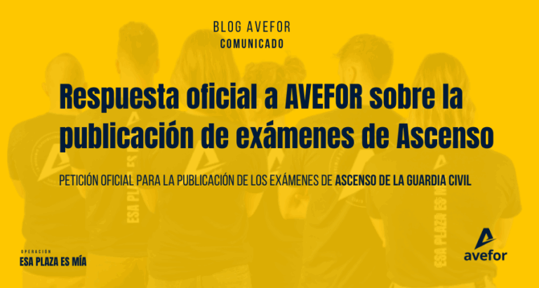 Respuesta oficial a AVEFOR sobre la publicación de los exámenes de ascenso