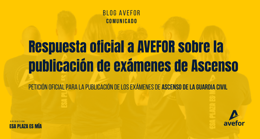 Respuesta oficial a AVEFOR sobre la publicación de los exámenes de ascenso
