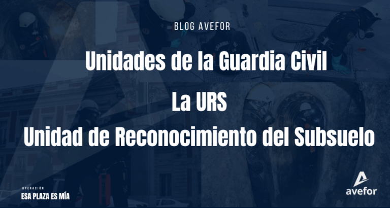 Imagen del blog de AVEFOR sobre fondo azul de la Unidad de Reconocimiento del Subsuelo de la Guardia Civil